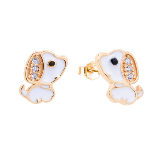 S925 Silver puppy Dog-Themed Children's and Women's Earring