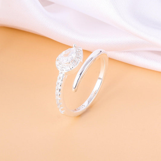 012-S925 Silver White Zircon Women's Serpentine Ring