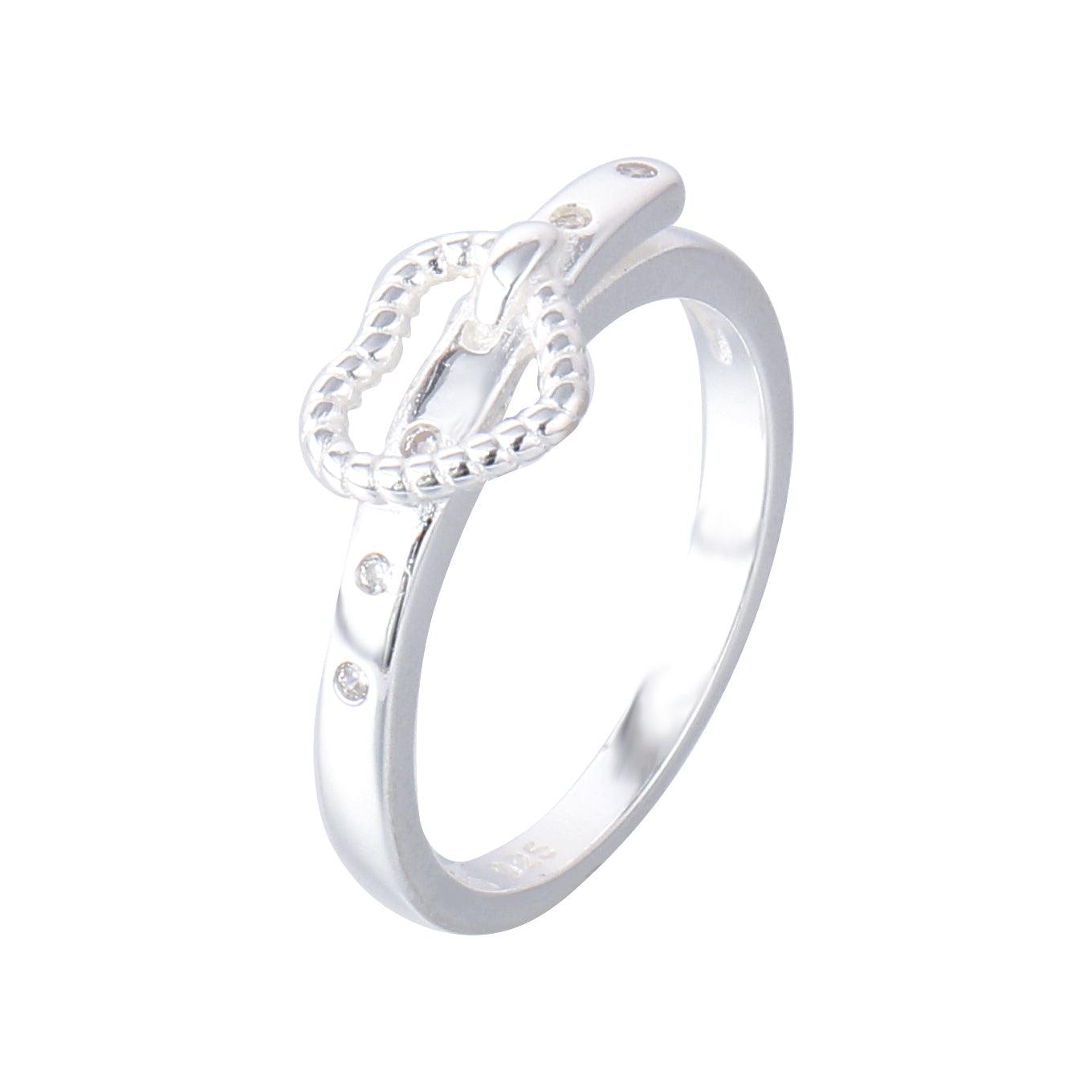 016-S925 Silver White Zircon Women's Love Bracelet